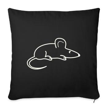 animal souris - Housse de coussin décorative 45 x 45 cm - noir - Devant