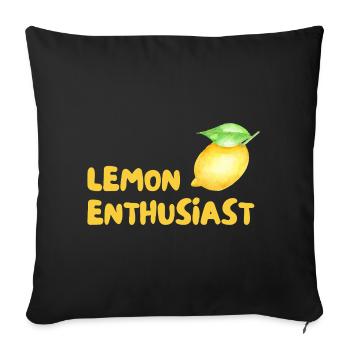 Zitrusliebhaber Lemon Enthusiast - Sofakissenbezug 45 x 45 cm - Schwarz - Vorne