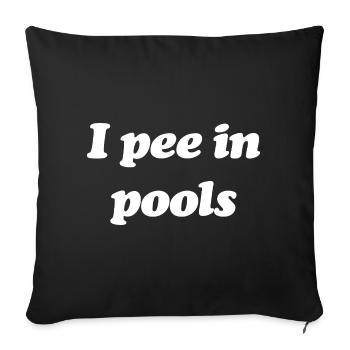 Poolside Pee Joke Tee - Sofakissenbezug 45 x 45 cm - Schwarz - Vorne