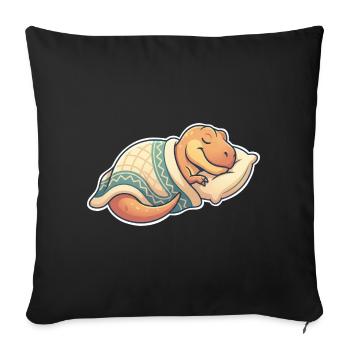 Schlafender Dinosaurier - Sofakissenbezug 45 x 45 cm - Schwarz - Vorne