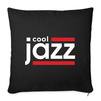 Cool-Jazz-Logo mit roten Balken - Sofakissenbezug 45 x 45 cm - Schwarz - Vorne