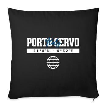 Porto Cervo Italien Koordinaten Reise Souvenir - Sofakissenbezug 45 x 45 cm - Schwarz - Vorne