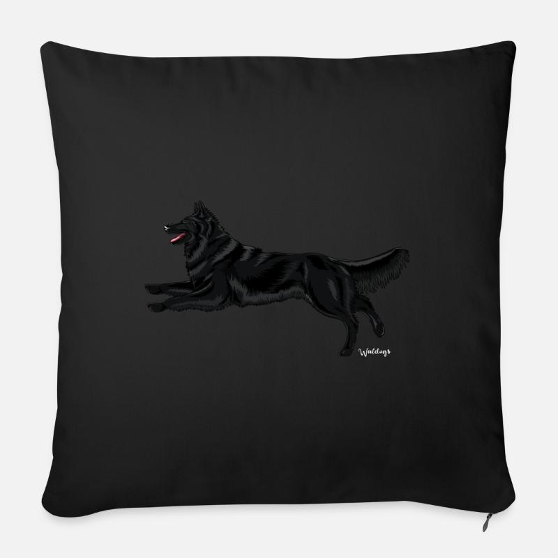 Chien de Berger Belge Groenendael - Housse de coussin décorative 45 x 45 cm - noir
