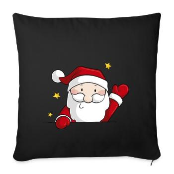 Comic Weihnachtsmann - Sofakissenbezug 45 x 45 cm - Schwarz - Vorne