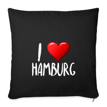 I Love Hamburg - Sofakissenbezug 45 x 45 cm - Schwarz - Vorne