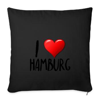 I Love Hamburg - Sofakissenbezug 45 x 45 cm - Schwarz - Vorne