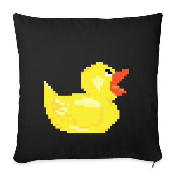 Duck duck pixel retro optics gift poison - Sofa pillowcase 17,3'' x 17,3'' (45 x 45 cm) - black - Front