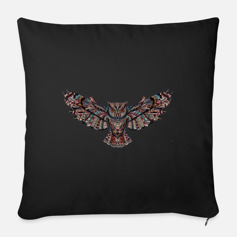 owl - Sofa pillowcase 17,3'' x 17,3'' (45 x 45 cm) - black