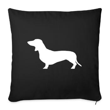 Teckel chien de chasse Teckel Teckel chiens - Housse de coussin décorative 45 x 45 cm - noir - Devant