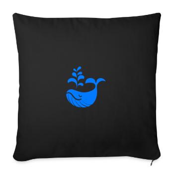 Ce poisson s'amuse aussi dans l'eau? - Housse de coussin décorative 45 x 45 cm - noir - Devant