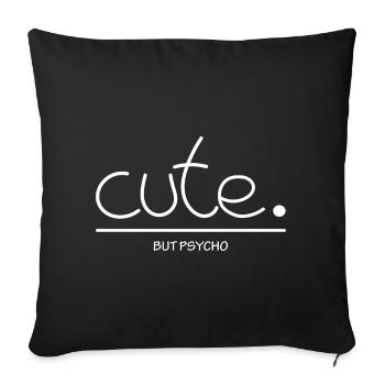 Mignon - mais psychopathe - Housse de coussin décorative 45 x 45 cm - noir - Devant