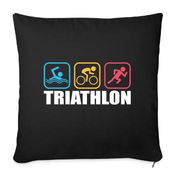 Triathlon - Sofakissenbezug 45 x 45 cm - Schwarz - Vorne