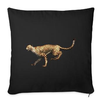 Cheetah - Leopard at the race - Sofa pillowcase 17,3'' x 17,3'' (45 x 45 cm) - black - Front