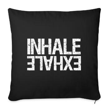 Inhale Exhale - Sofa pillowcase 17,3'' x 17,3'' (45 x 45 cm) - black - Front