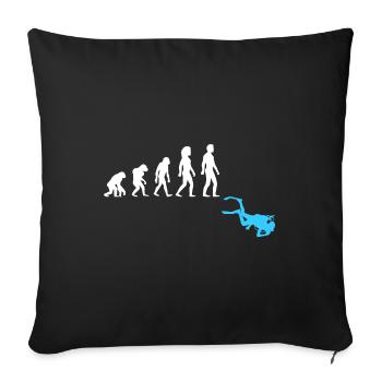 Plongée I Plongeur I Evolution - Housse de coussin décorative 45 x 45 cm - noir - Devant