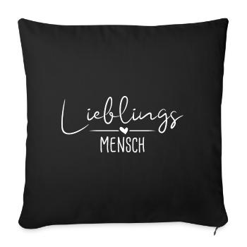 Lieblingsmensch Handschrift - weiß - Sofakissenbezug 45 x 45 cm - Schwarz - Vorne