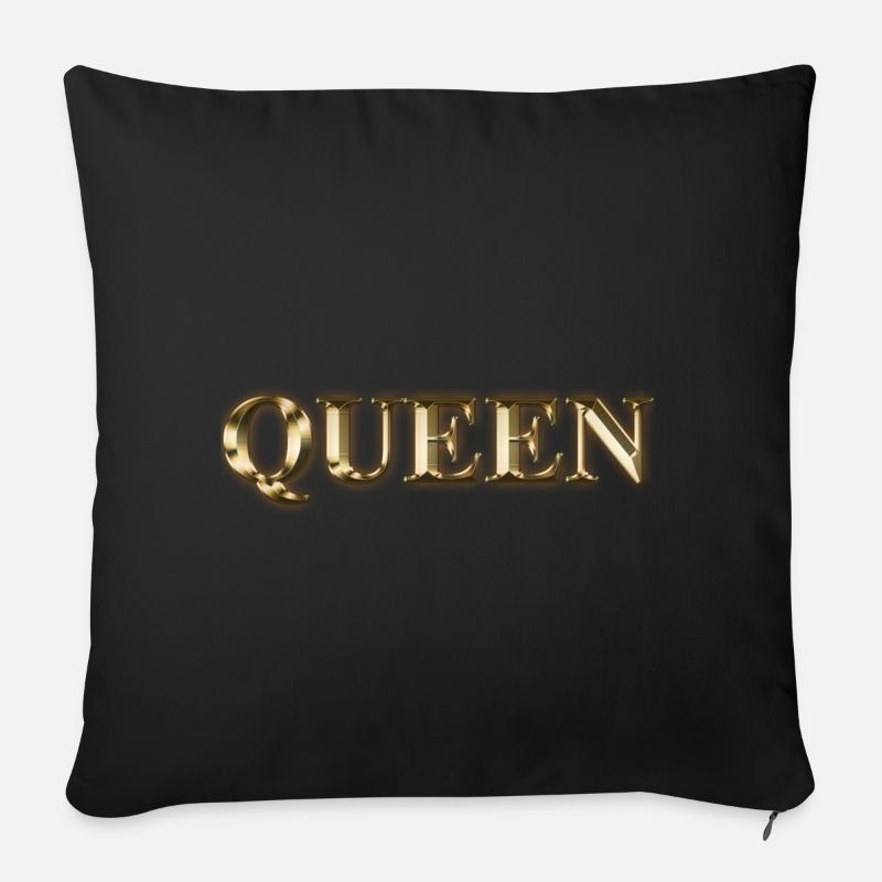 QUEEN - Sofakissenbezug 45 x 45 cm - Schwarz
