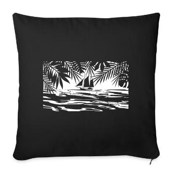 Caribbean, island, ship - Sofa pillowcase 17,3'' x 17,3'' (45 x 45 cm) - black - Front