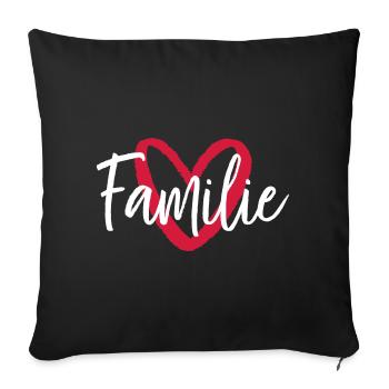 Family Heart I Partner Look Parents Enfants - Housse de coussin décorative 45 x 45 cm - noir - Devant