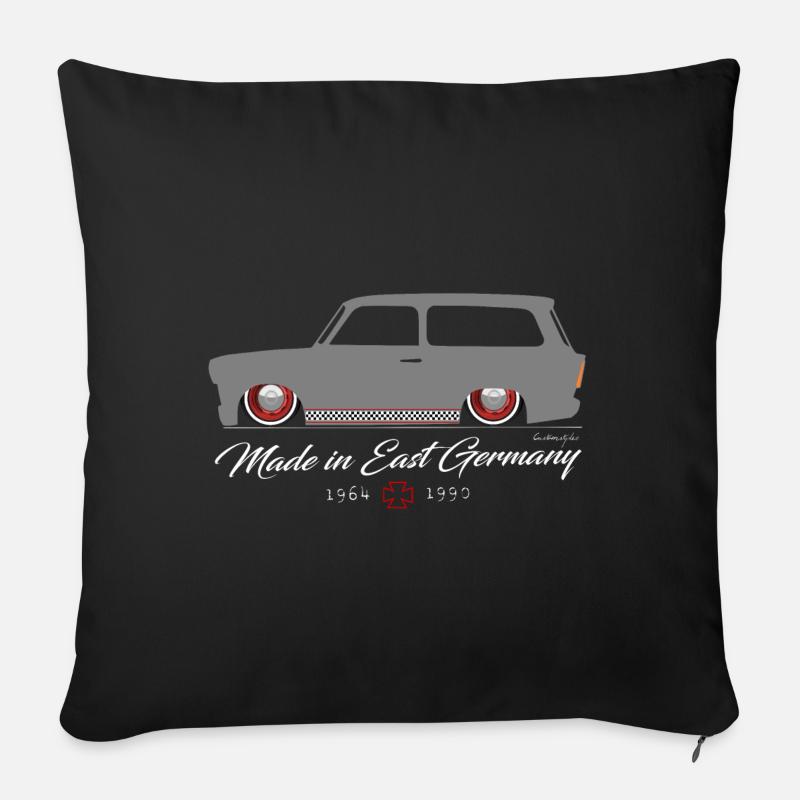 Trabant 601 Kombi Low DDR - Housse de coussin décorative 45 x 45 cm - noir