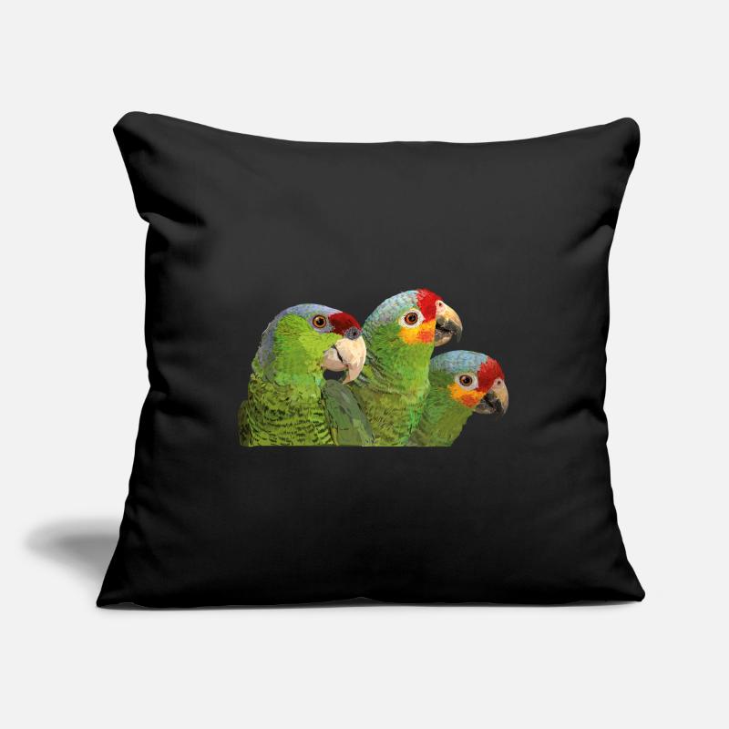 Red-fronted Amazon and lilac-crowned parrot Sofa pillowcase 17,3'' x 17,3'' (45 x 45 cm)