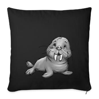 Walrus - Sofa pillowcase 17,3'' x 17,3'' (45 x 45 cm) - black - Front