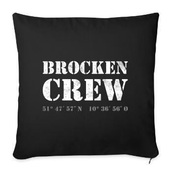 Harz Style - Brocken CREW - Harz wandern - Sofakissenbezug 45 x 45 cm - Schwarz - Vorne