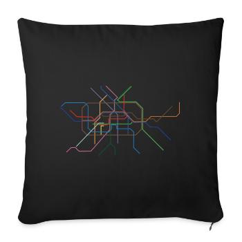 Abstract Minutine Section Line Art - Sofa pillowcase 17,3'' x 17,3'' (45 x 45 cm) - black - Front