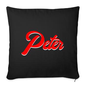 Vintage Red Script Name Peter Design - Sofa pillowcase 17,3'' x 17,3'' (45 x 45 cm) - black - Front