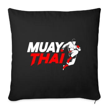 Muay Thai Boxing Kickboxing Kickboxer Kickboxen - Housse de coussin décorative 45 x 45 cm - noir - Devant