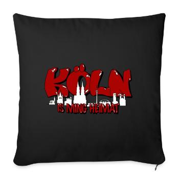 Köln is Ming Heimat Kölner Karneval Funshirt - Sofakissenbezug 45 x 45 cm - Schwarz - Vorne