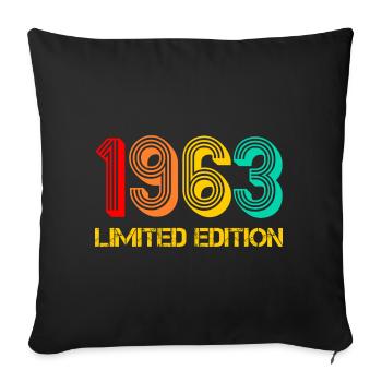 Limited Edition 1963 Geburtsjahr Mann Geschenkidee - Sofakissenbezug 45 x 45 cm - Schwarz - Vorne