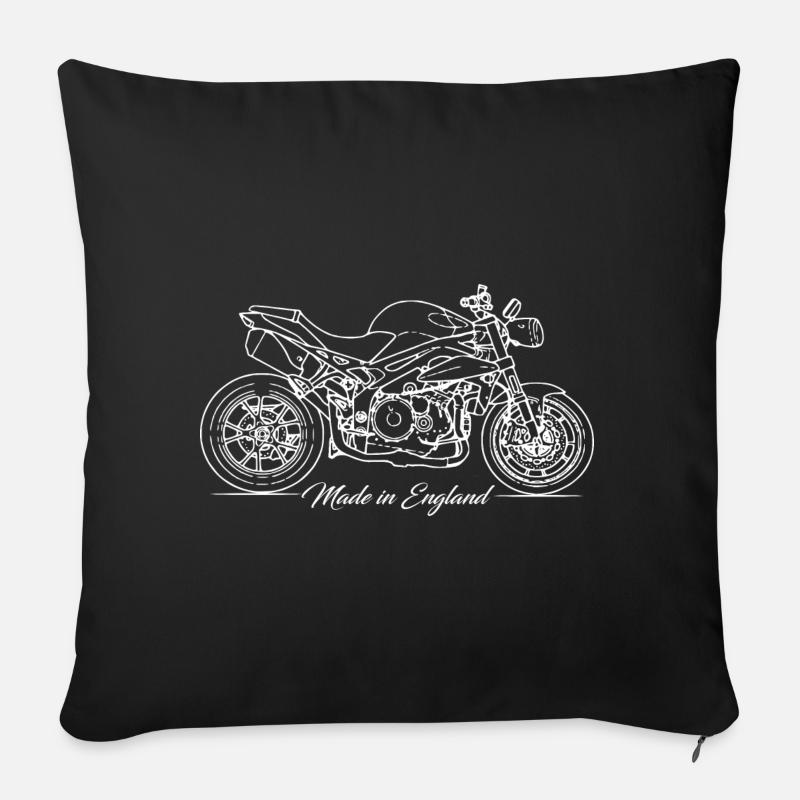 Britisch Bike - Made in England - Sofakissenbezug 45 x 45 cm - Schwarz