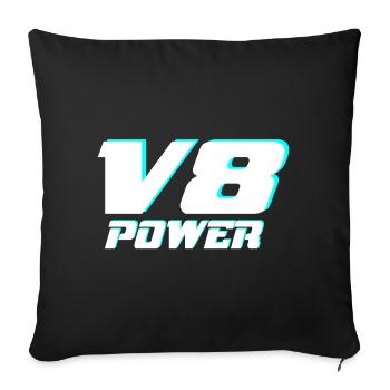 V8 - Sofakissenbezug 45 x 45 cm - Schwarz - Vorne