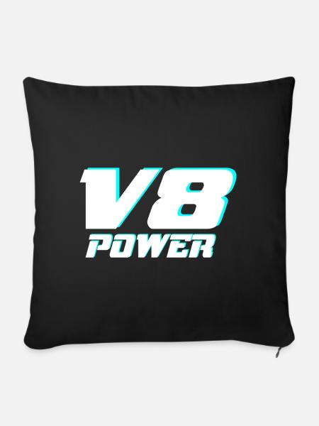 V8 - Sofakissenbezug 45 x 45 cm - Schwarz