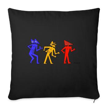 Bonhommes Kheops art - Housse de coussin décorative 45 x 45 cm - noir - Devant