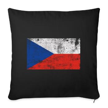 Flag Czech Republic Flag Grunge Retro Vintage - Sofa pillowcase 17,3'' x 17,3'' (45 x 45 cm) - black - Front