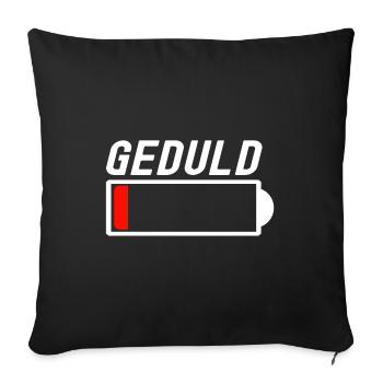 Geduld - Akku leer - Sofakissenbezug 45 x 45 cm - Schwarz - Vorne