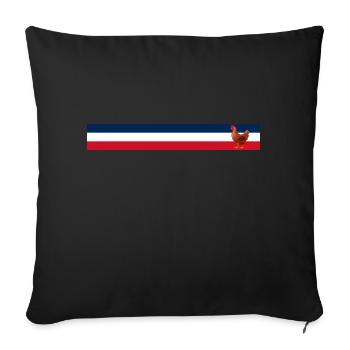 Drapeau français poule - Agriculteur français - Housse de coussin décorative 45 x 45 cm - noir - Devant