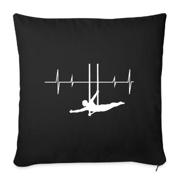 Flying Trapeze Artist Circus Gymnastics Heartbeat - Sofa pillowcase 17,3'' x 17,3'' (45 x 45 cm) - black - Front