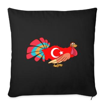 Funny Turkey Turkey - Sofa pillowcase 17,3'' x 17,3'' (45 x 45 cm) - black - Front