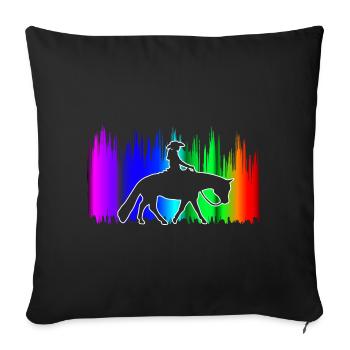 Westernreiten Westernreiter Pferdeliebhaber - Sofakissenbezug 45 x 45 cm - Schwarz - Vorne