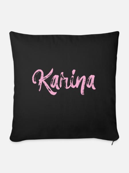 karina,name,schreibschrift,rosa,schrift - Sofakissenbezug 45 x 45 cm - Schwarz