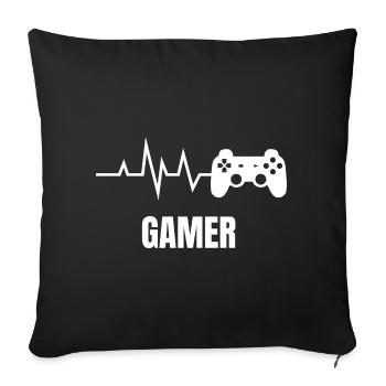 Gamer love - Sofa pillowcase 17,3'' x 17,3'' (45 x 45 cm) - black - Front