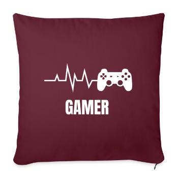 Gamer love - Sofa pillowcase 17,3'' x 17,3'' (45 x 45 cm) - burgundy - Front