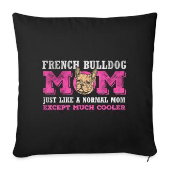 Français Bouledogue - Housse de coussin décorative 45 x 45 cm - noir - Devant