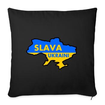 Slava ukraini - Sofa pillowcase 17,3'' x 17,3'' (45 x 45 cm) - black - Front