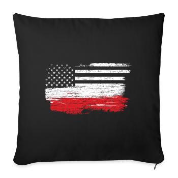 Brushed U.S. Flag Art - Sofa pillowcase 17,3'' x 17,3'' (45 x 45 cm) - black - Front