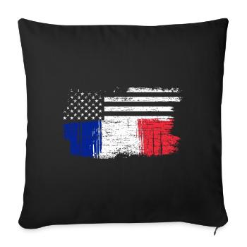Brush Flag Fusion Stars and Tricolour - Sofa pillowcase 17,3'' x 17,3'' (45 x 45 cm) - black - Front