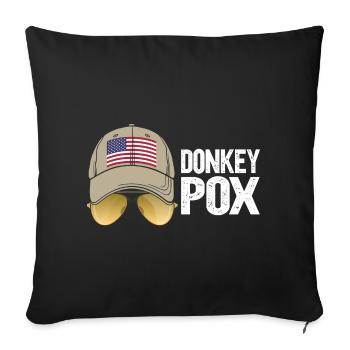 Donkey Pox - Sofa pillowcase 17,3'' x 17,3'' (45 x 45 cm) - black - Front